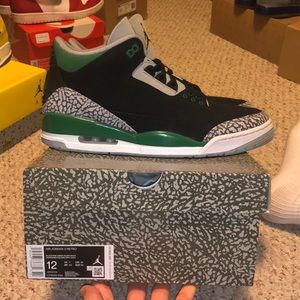 Nike Pine Green Jordan 3, size 12